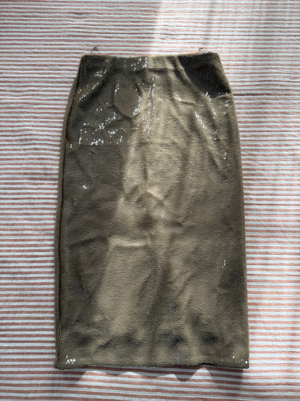 Banana republic tan Sequin-Trim Pencil Skirt - Women's, size medium
